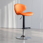 Scandinavian Matte Finish Adjustable Height Swivel Bar Stool Leather Home Stool Orange Iron 1 Piece Clearhalo 'Bar Furniture' 'Bar Stools' 'bar_stools' 'furn' 'furn_bar_stools' 'Furniture' 'furniture_bar_stools' 'Kitchen & Dining Furniture' 4850646