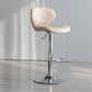 Scandinavian Matte Finish Adjustable Height Swivel Bar Stool Leather Home Stool Off-White Silver 1 Piece Clearhalo 'Bar Furniture' 'Bar Stools' 'bar_stools' 'furn' 'furn_bar_stools' 'Furniture' 'furniture_bar_stools' 'Kitchen & Dining Furniture' 4850650