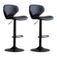 Scandinavian Matte Finish Adjustable Height Swivel Bar Stool Leather Home Stool Black Black 2 Piece Set Clearhalo 'Bar Furniture' 'Bar Stools' 'bar_stools' 'furn' 'furn_bar_stools' 'Furniture' 'furniture_bar_stools' 'Kitchen & Dining Furniture' 4850652