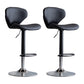 Scandinavian Matte Finish Adjustable Height Swivel Bar Stool Leather Home Stool Black Iron 2 Piece Set Clearhalo 'Bar Furniture' 'Bar Stools' 'bar_stools' 'furn' 'furn_bar_stools' 'Furniture' 'furniture_bar_stools' 'Kitchen & Dining Furniture' 4850654