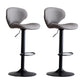 Scandinavian Matte Finish Adjustable Height Swivel Bar Stool Leather Home Stool Grey Black 2 Piece Set Clearhalo 'Bar Furniture' 'Bar Stools' 'bar_stools' 'furn' 'furn_bar_stools' 'Furniture' 'furniture_bar_stools' 'Kitchen & Dining Furniture' 4850655