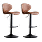 Scandinavian Matte Finish Adjustable Height Swivel Bar Stool Leather Home Stool Brown Black 2 Piece Set Clearhalo 'Bar Furniture' 'Bar Stools' 'bar_stools' 'furn' 'furn_bar_stools' 'Furniture' 'furniture_bar_stools' 'Kitchen & Dining Furniture' 4850657