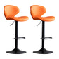 Scandinavian Matte Finish Adjustable Height Swivel Bar Stool Leather Home Stool Orange Black 2 Piece Set Clearhalo 'Bar Furniture' 'Bar Stools' 'bar_stools' 'furn' 'furn_bar_stools' 'Furniture' 'furniture_bar_stools' 'Kitchen & Dining Furniture' 4850663