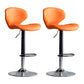 Scandinavian Matte Finish Adjustable Height Swivel Bar Stool Leather Home Stool Orange Iron 2 Piece Set Clearhalo 'Bar Furniture' 'Bar Stools' 'bar_stools' 'furn' 'furn_bar_stools' 'Furniture' 'furniture_bar_stools' 'Kitchen & Dining Furniture' 4850665