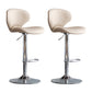 Scandinavian Matte Finish Adjustable Height Swivel Bar Stool Leather Home Stool Off-White Silver 2 Piece Set Clearhalo 'Bar Furniture' 'Bar Stools' 'bar_stools' 'furn' 'furn_bar_stools' 'Furniture' 'furniture_bar_stools' 'Kitchen & Dining Furniture' 4850667