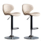 Scandinavian Matte Finish Adjustable Height Swivel Bar Stool Leather Home Stool Off-White Iron 2 Piece Set Clearhalo 'Bar Furniture' 'Bar Stools' 'bar_stools' 'furn' 'furn_bar_stools' 'Furniture' 'furniture_bar_stools' 'Kitchen & Dining Furniture' 4850668