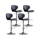 Scandinavian Matte Finish Adjustable Height Swivel Bar Stool Leather Home Stool Black Silver 4 Piece Set Clearhalo 'Bar Furniture' 'Bar Stools' 'bar_stools' 'furn' 'furn_bar_stools' 'Furniture' 'furniture_bar_stools' 'Kitchen & Dining Furniture' 4850670