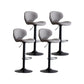 Scandinavian Matte Finish Adjustable Height Swivel Bar Stool Leather Home Stool Grey Black 4 Piece Set Clearhalo 'Bar Furniture' 'Bar Stools' 'bar_stools' 'furn' 'furn_bar_stools' 'Furniture' 'furniture_bar_stools' 'Kitchen & Dining Furniture' 4850672