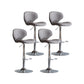 Scandinavian Matte Finish Adjustable Height Swivel Bar Stool Leather Home Stool Grey Silver 4 Piece Set Clearhalo 'Bar Furniture' 'Bar Stools' 'bar_stools' 'furn' 'furn_bar_stools' 'Furniture' 'furniture_bar_stools' 'Kitchen & Dining Furniture' 4850673