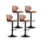 Scandinavian Matte Finish Adjustable Height Swivel Bar Stool Leather Home Stool Brown Black 4 Piece Set Clearhalo 'Bar Furniture' 'Bar Stools' 'bar_stools' 'furn' 'furn_bar_stools' 'Furniture' 'furniture_bar_stools' 'Kitchen & Dining Furniture' 4850674