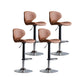 Scandinavian Matte Finish Adjustable Height Swivel Bar Stool Leather Home Stool Brown Iron 4 Piece Set Clearhalo 'Bar Furniture' 'Bar Stools' 'bar_stools' 'furn' 'furn_bar_stools' 'Furniture' 'furniture_bar_stools' 'Kitchen & Dining Furniture' 4850675
