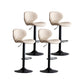 Scandinavian Matte Finish Adjustable Height Swivel Bar Stool Leather Home Stool Off-White Black 4 Piece Set Clearhalo 'Bar Furniture' 'Bar Stools' 'bar_stools' 'furn' 'furn_bar_stools' 'Furniture' 'furniture_bar_stools' 'Kitchen & Dining Furniture' 4850683