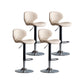 Scandinavian Matte Finish Adjustable Height Swivel Bar Stool Leather Home Stool Off-White Iron 4 Piece Set Clearhalo 'Bar Furniture' 'Bar Stools' 'bar_stools' 'furn' 'furn_bar_stools' 'Furniture' 'furniture_bar_stools' 'Kitchen & Dining Furniture' 4850685
