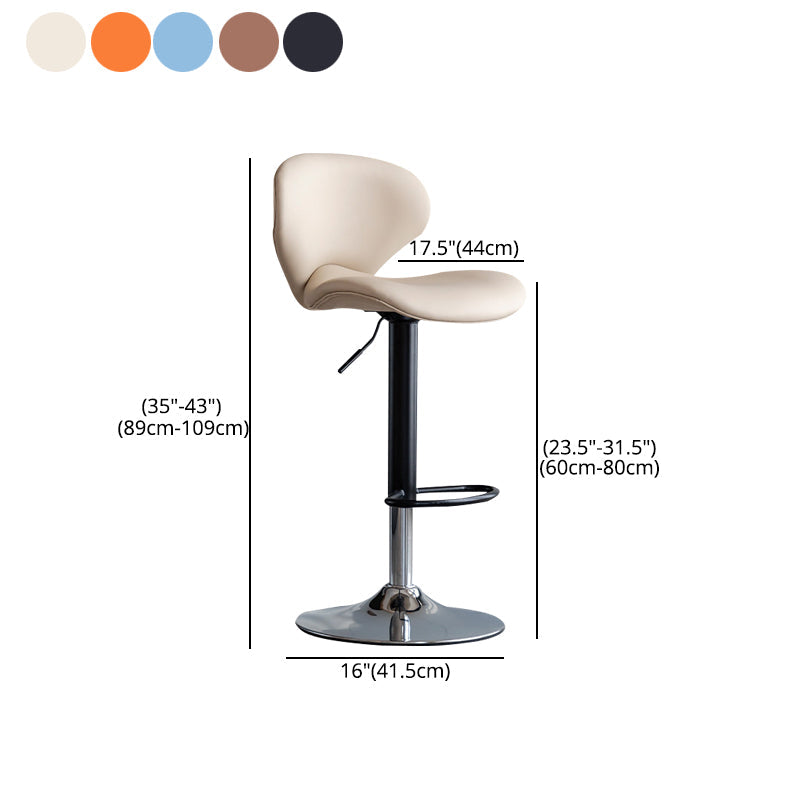 Scandinavian Matte Finish Adjustable Height Swivel Bar Stool Leather Home Stool Clearhalo 'Bar Furniture' 'Bar Stools' 'bar_stools' 'furn' 'furn_bar_stools' 'Furniture' 'furniture_bar_stools' 'Kitchen & Dining Furniture' 4850688