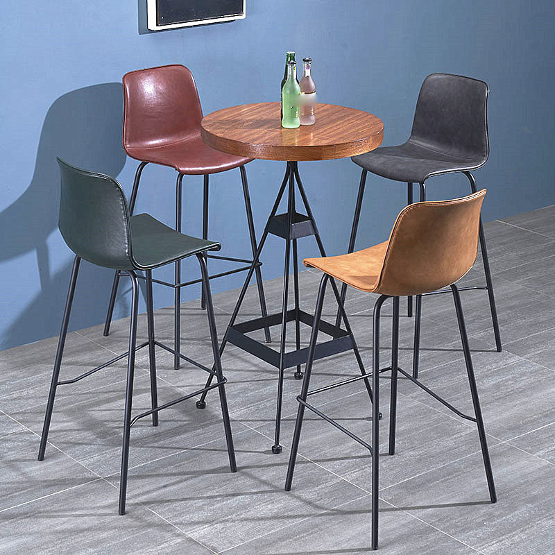 Contemporary Style Bar-stool Leather Counter Bar Stool for Kitchen Bar with Metal Legs Clearhalo 'Bar Furniture' 'Bar Stools' 'bar_stools' 'furn' 'furn_bar_stools' 'Furniture' 'furniture_bar_stools' 'Kitchen & Dining Furniture' 4850689