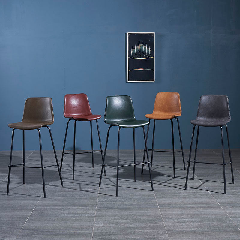 Contemporary Style Bar-stool Leather Counter Bar Stool for Kitchen Bar with Metal Legs Clearhalo 'Bar Furniture' 'Bar Stools' 'bar_stools' 'furn' 'furn_bar_stools' 'Furniture' 'furniture_bar_stools' 'Kitchen & Dining Furniture' 4850691
