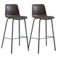 Contemporary Style Bar-stool Leather Counter Bar Stool for Kitchen Bar with Metal Legs Coffee 2 Piece Set Clearhalo 'Bar Furniture' 'Bar Stools' 'bar_stools' 'furn' 'furn_bar_stools' 'Furniture' 'furniture_bar_stools' 'Kitchen & Dining Furniture' 4850692