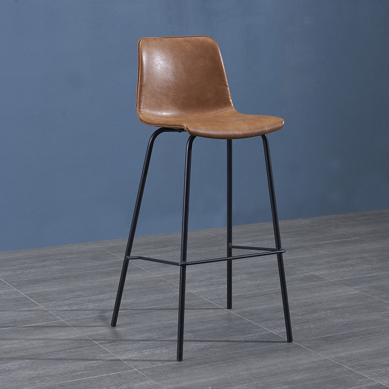 Contemporary Style Bar-stool Leather Counter Bar Stool for Kitchen Bar with Metal Legs Clearhalo 'Bar Furniture' 'Bar Stools' 'bar_stools' 'furn' 'furn_bar_stools' 'Furniture' 'furniture_bar_stools' 'Kitchen & Dining Furniture' 4850693