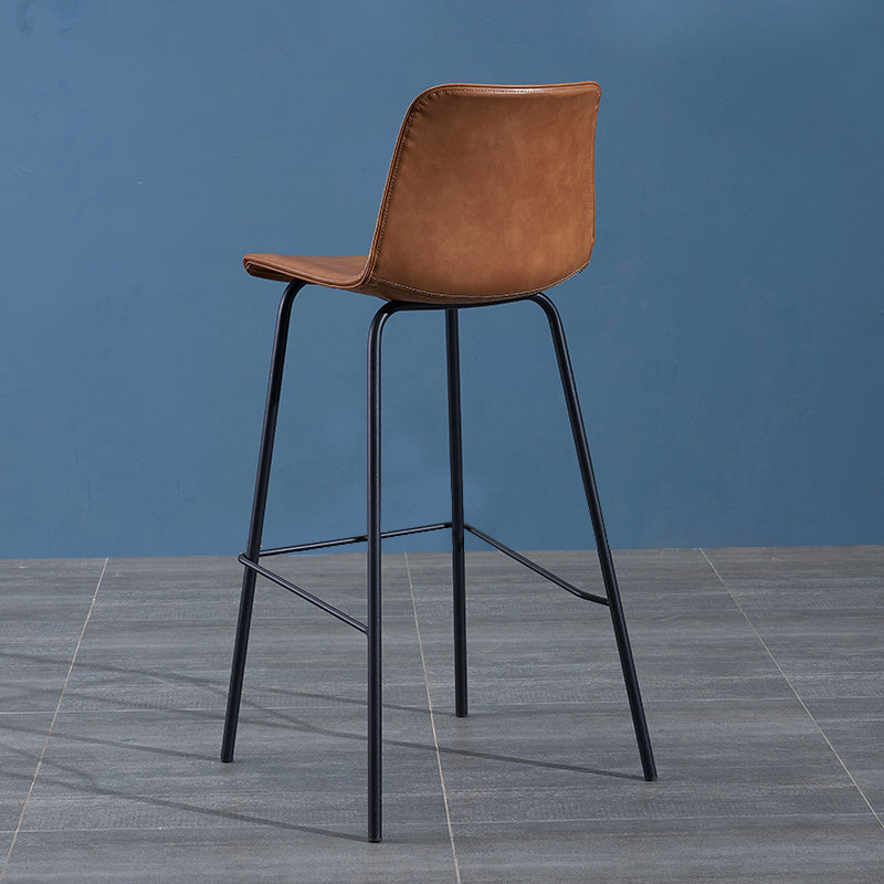 Contemporary Style Bar-stool Leather Counter Bar Stool for Kitchen Bar with Metal Legs Clearhalo 'Bar Furniture' 'Bar Stools' 'bar_stools' 'furn' 'furn_bar_stools' 'Furniture' 'furniture_bar_stools' 'Kitchen & Dining Furniture' 4850702