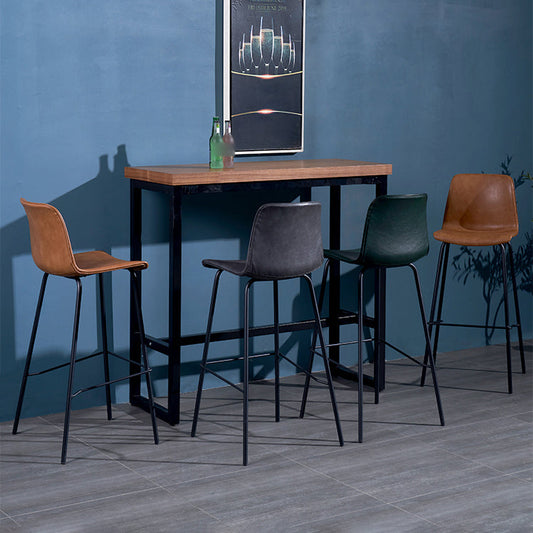 Contemporary Style Bar-stool Leather Counter Bar Stool for Kitchen Bar with Metal Legs Clearhalo 'Bar Furniture' 'Bar Stools' 'bar_stools' 'furn' 'furn_bar_stools' 'Furniture' 'furniture_bar_stools' 'Kitchen & Dining Furniture' 4850703