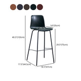 Contemporary Style Bar-stool Leather Counter Bar Stool for Kitchen Bar with Metal Legs Clearhalo 'Bar Furniture' 'Bar Stools' 'bar_stools' 'furn' 'furn_bar_stools' 'Furniture' 'furniture_bar_stools' 'Kitchen & Dining Furniture' 4850707