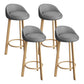 Low Back Footrest Upholstered Home Stool Glam 27-inch Matte Finish Barstool Grey Natural 4 Piece Set Clearhalo 'Bar Furniture' 'Bar Stools' 'bar_stools' 'furn' 'furn_bar_stools' 'Furniture' 'furniture_bar_stools' 'Kitchen & Dining Furniture' 4850712