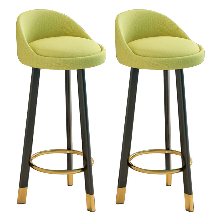 Low Back Footrest Upholstered Home Stool Glam 27-inch Matte Finish Barstool Green Black 2 Piece Set Clearhalo 'Bar Furniture' 'Bar Stools' 'bar_stools' 'furn' 'furn_bar_stools' 'Furniture' 'furniture_bar_stools' 'Kitchen & Dining Furniture' 4850716