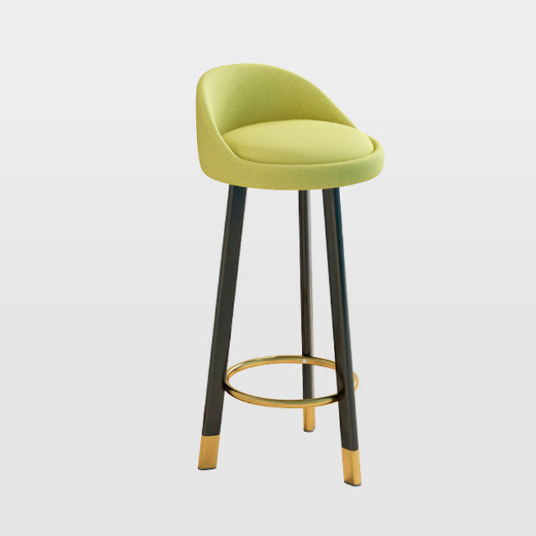 Low Back Footrest Upholstered Home Stool Glam 27-inch Matte Finish Barstool Clearhalo 'Bar Furniture' 'Bar Stools' 'bar_stools' 'furn' 'furn_bar_stools' 'Furniture' 'furniture_bar_stools' 'Kitchen & Dining Furniture' 4850717