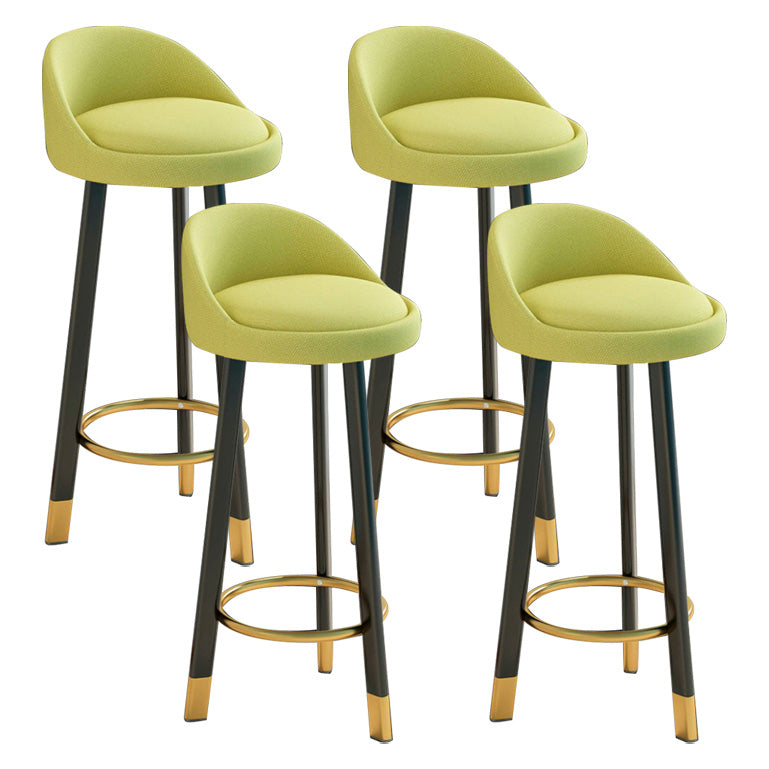 Low Back Footrest Upholstered Home Stool Glam 27-inch Matte Finish Barstool Green Black 4 Piece Set Clearhalo 'Bar Furniture' 'Bar Stools' 'bar_stools' 'furn' 'furn_bar_stools' 'Furniture' 'furniture_bar_stools' 'Kitchen & Dining Furniture' 4850718