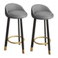 Low Back Footrest Upholstered Home Stool Glam 27-inch Matte Finish Barstool Grey Black 2 Piece Set Clearhalo 'Bar Furniture' 'Bar Stools' 'bar_stools' 'furn' 'furn_bar_stools' 'Furniture' 'furniture_bar_stools' 'Kitchen & Dining Furniture' 4850723