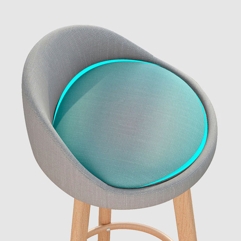 Low Back Footrest Upholstered Home Stool Glam 27-inch Matte Finish Barstool Clearhalo 'Bar Furniture' 'Bar Stools' 'bar_stools' 'furn' 'furn_bar_stools' 'Furniture' 'furniture_bar_stools' 'Kitchen & Dining Furniture' 4850725