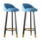 Low Back Footrest Upholstered Home Stool Glam 27-inch Matte Finish Barstool Blue Black 2 Piece Set Clearhalo 'Bar Furniture' 'Bar Stools' 'bar_stools' 'furn' 'furn_bar_stools' 'Furniture' 'furniture_bar_stools' 'Kitchen & Dining Furniture' 4850727