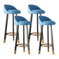 Low Back Footrest Upholstered Home Stool Glam 27-inch Matte Finish Barstool Blue Black 4 Piece Set Clearhalo 'Bar Furniture' 'Bar Stools' 'bar_stools' 'furn' 'furn_bar_stools' 'Furniture' 'furniture_bar_stools' 'Kitchen & Dining Furniture' 4850728