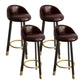 Low Back Footrest Upholstered Home Stool Glam 27-inch Matte Finish Barstool Brown Black 4 Piece Set Clearhalo 'Bar Furniture' 'Bar Stools' 'bar_stools' 'furn' 'furn_bar_stools' 'Furniture' 'furniture_bar_stools' 'Kitchen & Dining Furniture' 4850731