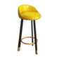 Low Back Footrest Upholstered Home Stool Glam 27-inch Matte Finish Barstool Yellow Black 1 Piece Clearhalo 'Bar Furniture' 'Bar Stools' 'bar_stools' 'furn' 'furn_bar_stools' 'Furniture' 'furniture_bar_stools' 'Kitchen & Dining Furniture' 4850735