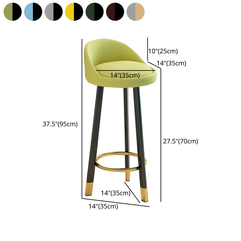Low Back Footrest Upholstered Home Stool Glam 27-inch Matte Finish Barstool Clearhalo 'Bar Furniture' 'Bar Stools' 'bar_stools' 'furn' 'furn_bar_stools' 'Furniture' 'furniture_bar_stools' 'Kitchen & Dining Furniture' 4850738