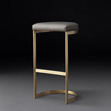 Glam Restaurant Footrest Bar Stool Gray Leather Backless Stool Clearhalo 'Bar Furniture' 'Bar Stools' 'bar_stools' 'furn' 'furn_bar_stools' 'Furniture' 'furniture_bar_stools' 'Kitchen & Dining Furniture' 4850743