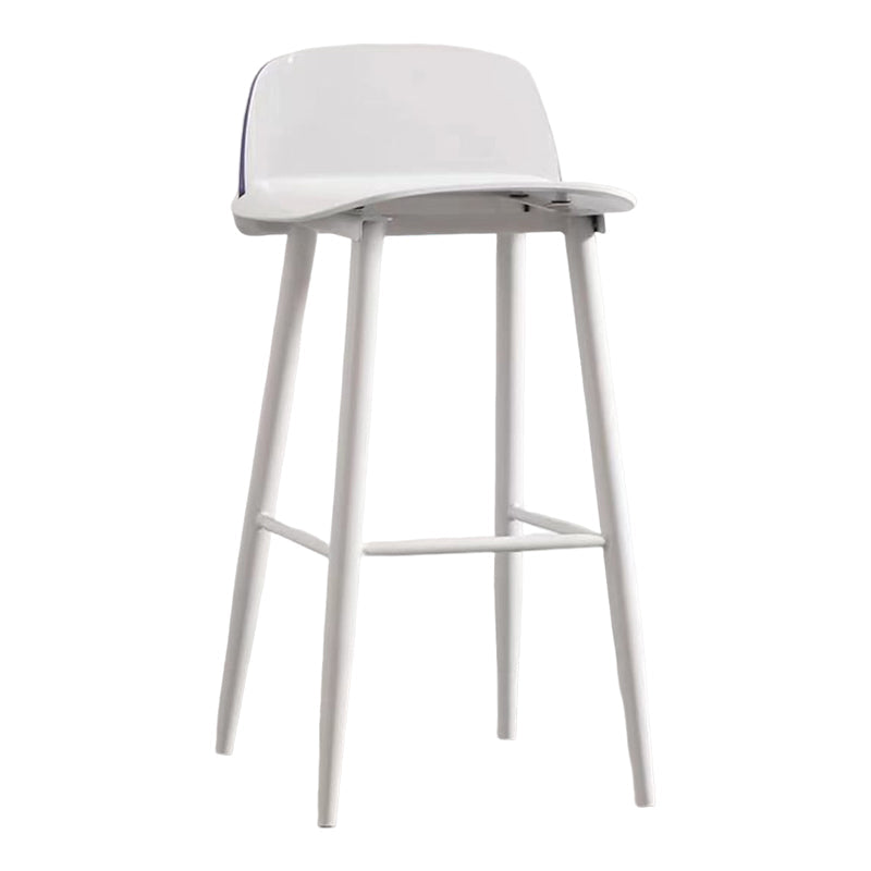 Modern Rectangle Bar and Counter Stool Low Back Stool with 4 Legs White 1 Piece Clearhalo 'Bar Furniture' 'Bar Stools' 'bar_stools' 'furn' 'furn_bar_stools' 'Furniture' 'furniture_bar_stools' 'Kitchen & Dining Furniture' 4850752