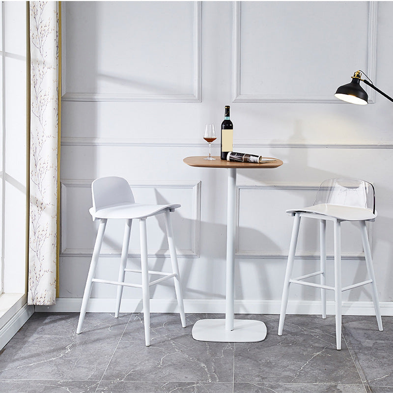 Modern Rectangle Bar and Counter Stool Low Back Stool with 4 Legs Clearhalo 'Bar Furniture' 'Bar Stools' 'bar_stools' 'furn' 'furn_bar_stools' 'Furniture' 'furniture_bar_stools' 'Kitchen & Dining Furniture' 4850753