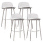 Modern Rectangle Bar and Counter Stool Low Back Stool with 4 Legs White 4 Piece Set Clearhalo 'Bar Furniture' 'Bar Stools' 'bar_stools' 'furn' 'furn_bar_stools' 'Furniture' 'furniture_bar_stools' 'Kitchen & Dining Furniture' 4850756