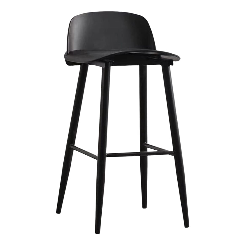 Modern Rectangle Bar and Counter Stool Low Back Stool with 4 Legs Matte Black 1 Piece Clearhalo 'Bar Furniture' 'Bar Stools' 'bar_stools' 'furn' 'furn_bar_stools' 'Furniture' 'furniture_bar_stools' 'Kitchen & Dining Furniture' 4850757