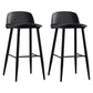 Modern Rectangle Bar and Counter Stool Low Back Stool with 4 Legs Matte Black 2 Piece Set Clearhalo 'Bar Furniture' 'Bar Stools' 'bar_stools' 'furn' 'furn_bar_stools' 'Furniture' 'furniture_bar_stools' 'Kitchen & Dining Furniture' 4850759
