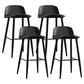 Modern Rectangle Bar and Counter Stool Low Back Stool with 4 Legs Matte Black 4 Piece Set Clearhalo 'Bar Furniture' 'Bar Stools' 'bar_stools' 'furn' 'furn_bar_stools' 'Furniture' 'furniture_bar_stools' 'Kitchen & Dining Furniture' 4850762