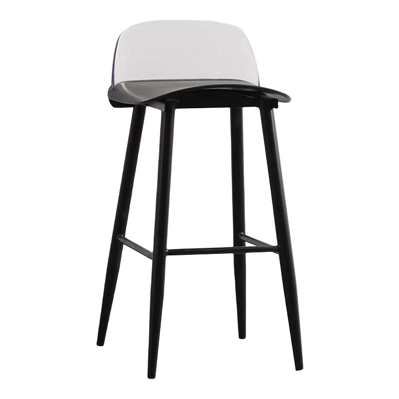 Modern Rectangle Bar and Counter Stool Low Back Stool with 4 Legs Black 1 Piece Clearhalo 'Bar Furniture' 'Bar Stools' 'bar_stools' 'furn' 'furn_bar_stools' 'Furniture' 'furniture_bar_stools' 'Kitchen & Dining Furniture' 4850764