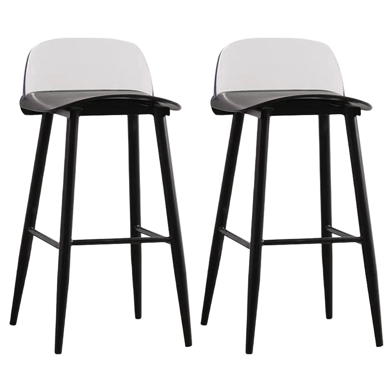 Modern Rectangle Bar and Counter Stool Low Back Stool with 4 Legs Black 2 Piece Set Clearhalo 'Bar Furniture' 'Bar Stools' 'bar_stools' 'furn' 'furn_bar_stools' 'Furniture' 'furniture_bar_stools' 'Kitchen & Dining Furniture' 4850765