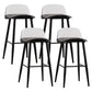 Modern Rectangle Bar and Counter Stool Low Back Stool with 4 Legs Black 4 Piece Set Clearhalo 'Bar Furniture' 'Bar Stools' 'bar_stools' 'furn' 'furn_bar_stools' 'Furniture' 'furniture_bar_stools' 'Kitchen & Dining Furniture' 4850767