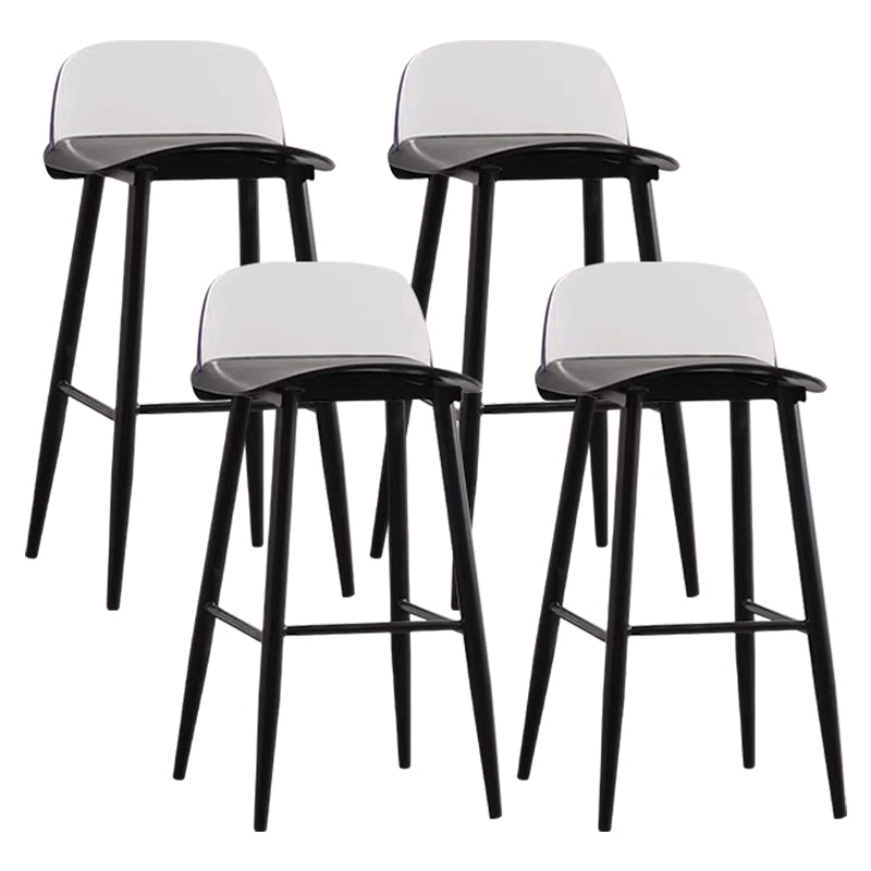 Modern Rectangle Bar and Counter Stool Low Back Stool with 4 Legs Black 4 Piece Set Clearhalo 'Bar Furniture' 'Bar Stools' 'bar_stools' 'furn' 'furn_bar_stools' 'Furniture' 'furniture_bar_stools' 'Kitchen & Dining Furniture' 4850767