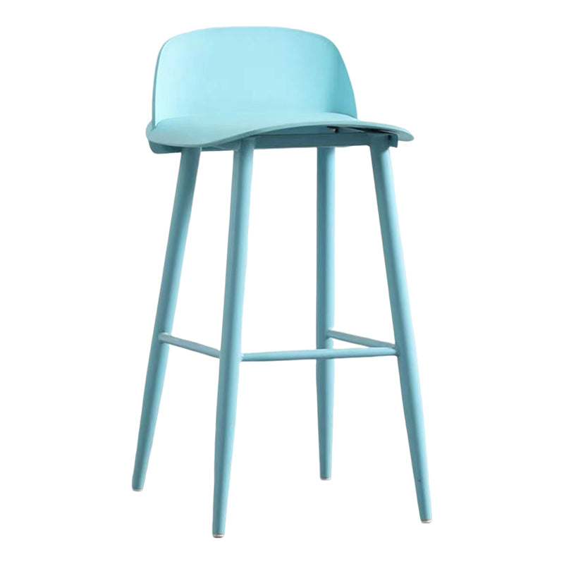 Modern Rectangle Bar and Counter Stool Low Back Stool with 4 Legs Light Blue 1 Piece Clearhalo 'Bar Furniture' 'Bar Stools' 'bar_stools' 'furn' 'furn_bar_stools' 'Furniture' 'furniture_bar_stools' 'Kitchen & Dining Furniture' 4850768