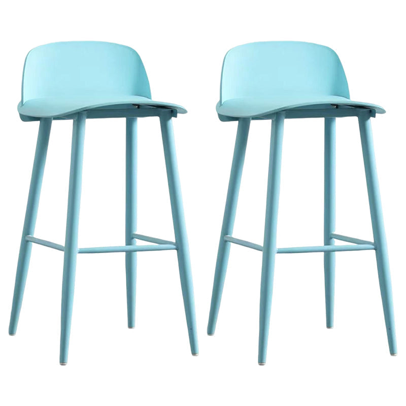 Modern Rectangle Bar and Counter Stool Low Back Stool with 4 Legs Light Blue 2 Piece Set Clearhalo 'Bar Furniture' 'Bar Stools' 'bar_stools' 'furn' 'furn_bar_stools' 'Furniture' 'furniture_bar_stools' 'Kitchen & Dining Furniture' 4850769