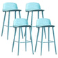 Modern Rectangle Bar and Counter Stool Low Back Stool with 4 Legs Light Blue 4 Piece Set Clearhalo 'Bar Furniture' 'Bar Stools' 'bar_stools' 'furn' 'furn_bar_stools' 'Furniture' 'furniture_bar_stools' 'Kitchen & Dining Furniture' 4850770